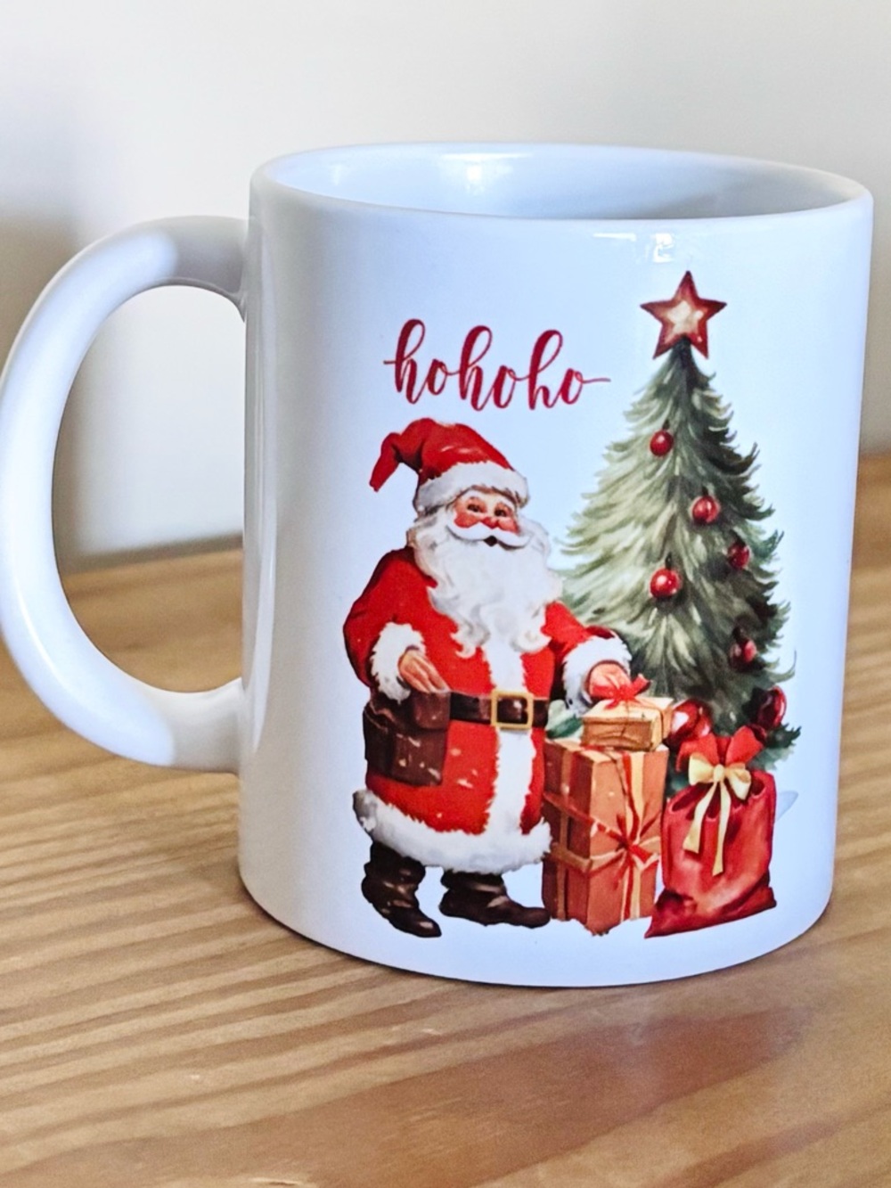 💥 Retro Santa Ho Ho Ho Christmas Tree Mug